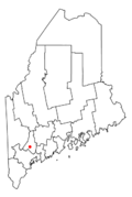 Map of Maine highlighting Auburn